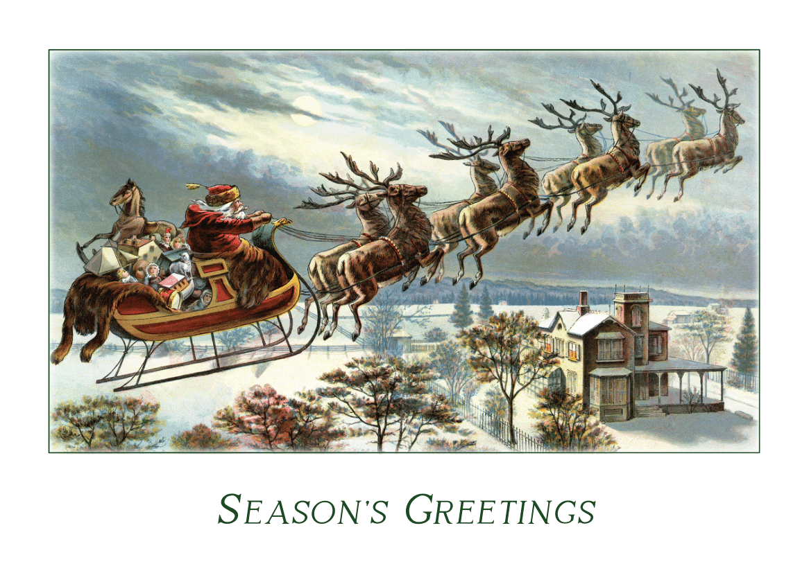12 Sustainable Christmas Cards (vintage style) by Locky's Wonder Emporium