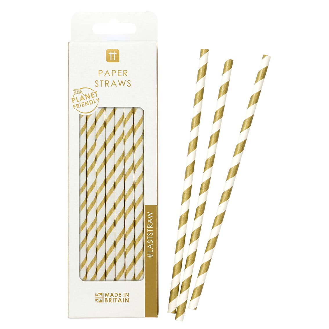 Sustainable Gold Striped Straws