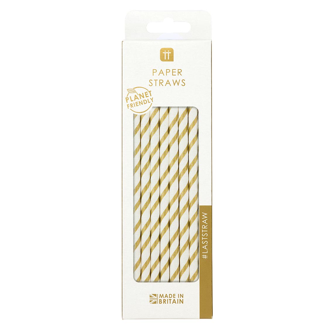 Sustainable Gold Striped Straws