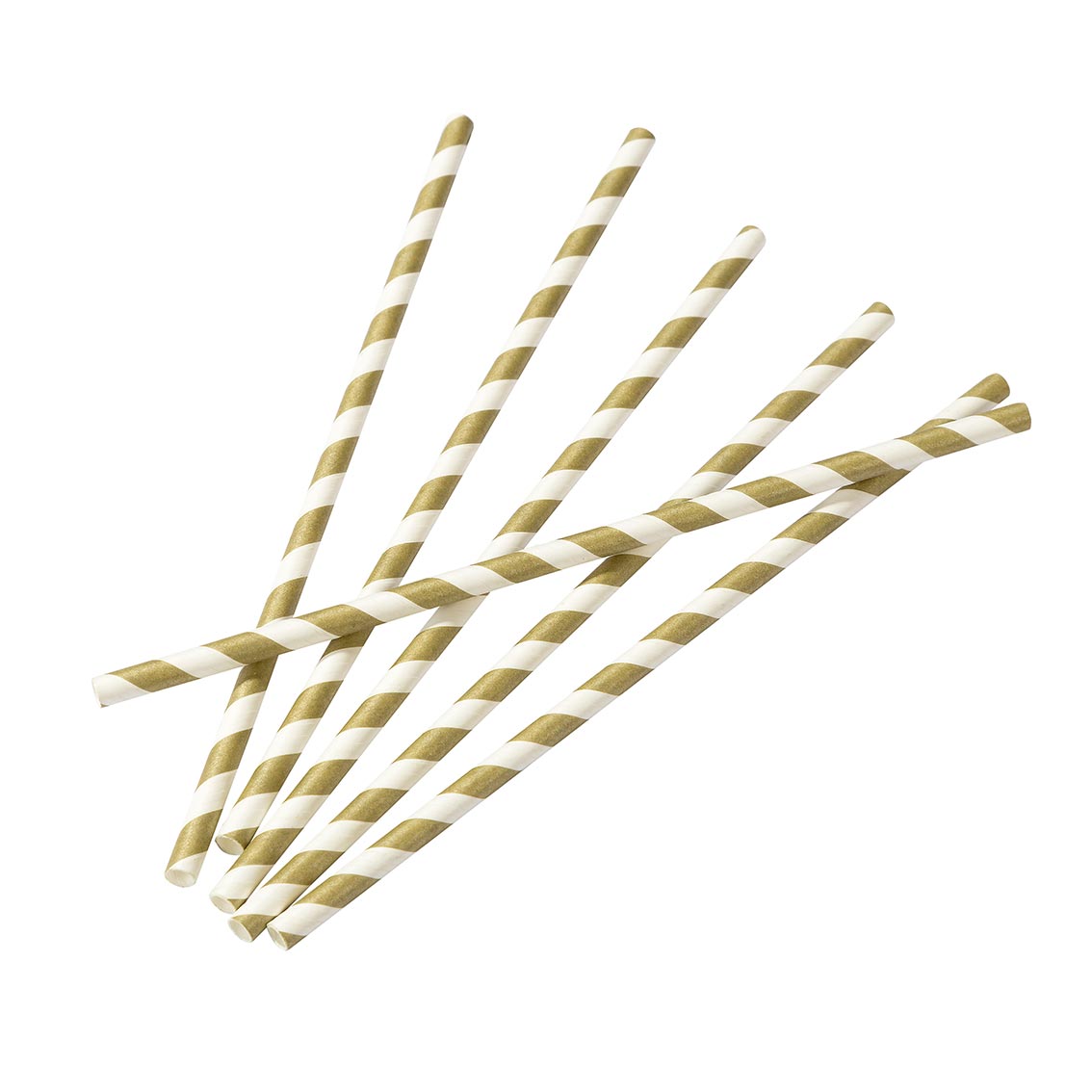 Sustainable Gold Striped Straws