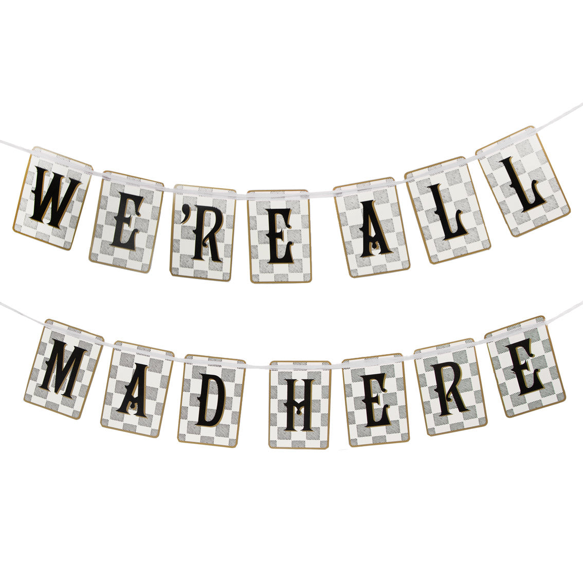 Alice in Wonderland 'We're All Mad Here' Paper Bunting