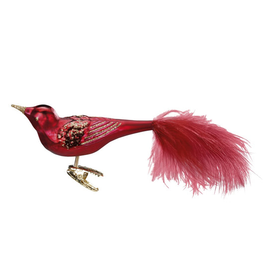 Red Christmas Bird  (glass decoration)