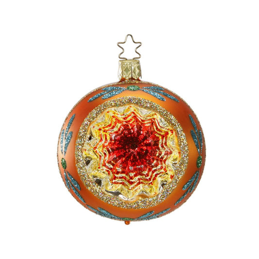 Glass Christmas Decorations (reflector ball - orange)