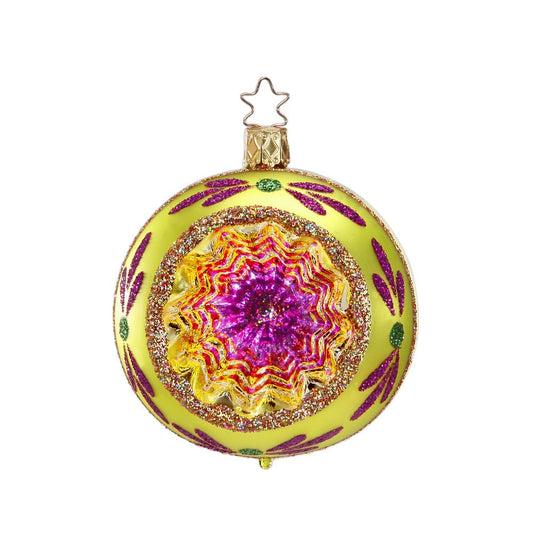 Glass Christmas Decorations (reflector ball - yellow)