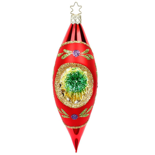 Glass Christmas Decorations (reflector long - red)