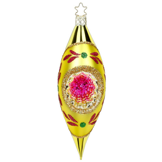 Glass Christmas Decorations (reflector long - yellow)