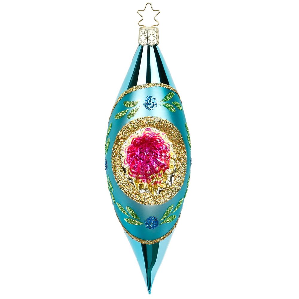 Glass Christmas Decorations (reflector long - blue)