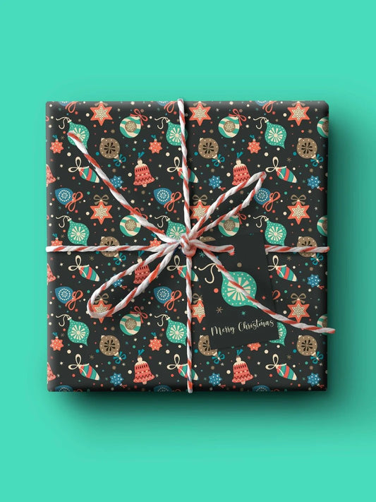 Bauble Noire wrapping paper (sheet = 70cm x 50cm)