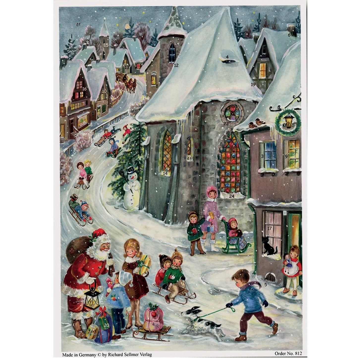 Christmas Advent Calendar Winter Scene Town
