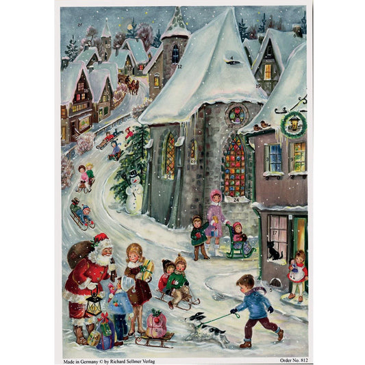 Christmas Advent Calendar Winter Scene Town