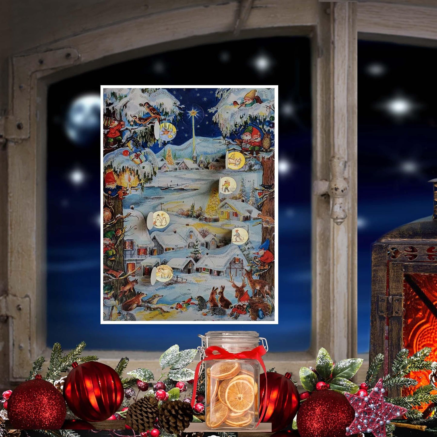 Christmas Advent Calendar Winter Scene Village