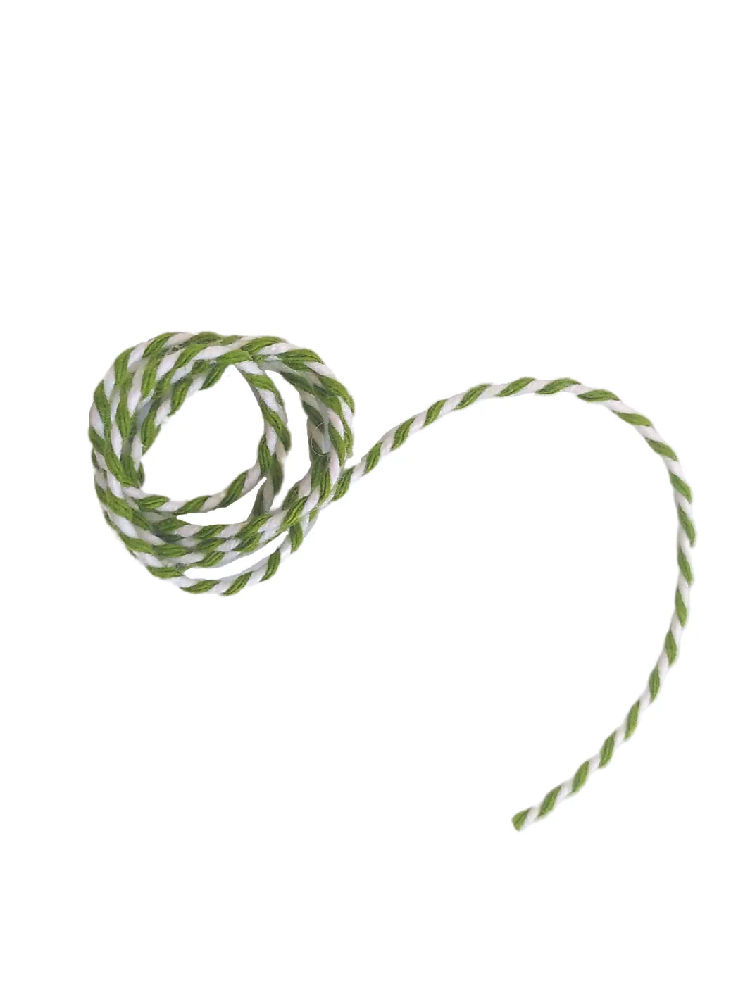 Sustainable Forest Green and White Gift Wrapping String 1.5m