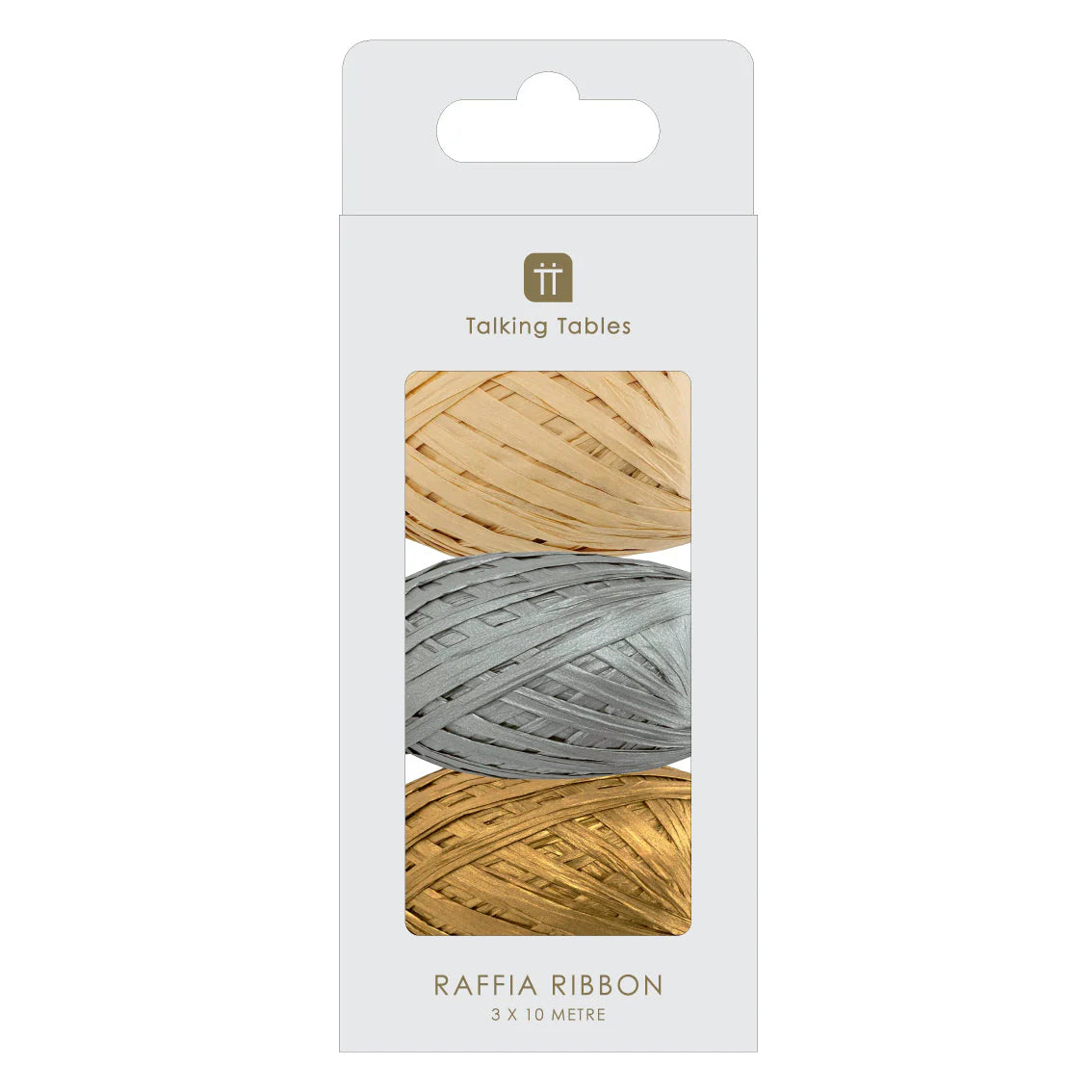 Metallic Raffia Sustainable Ribbon - 3 Pack