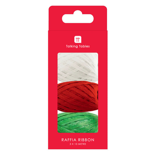 Mix Colour Raffia Sustainable Ribbons - 3 Pack