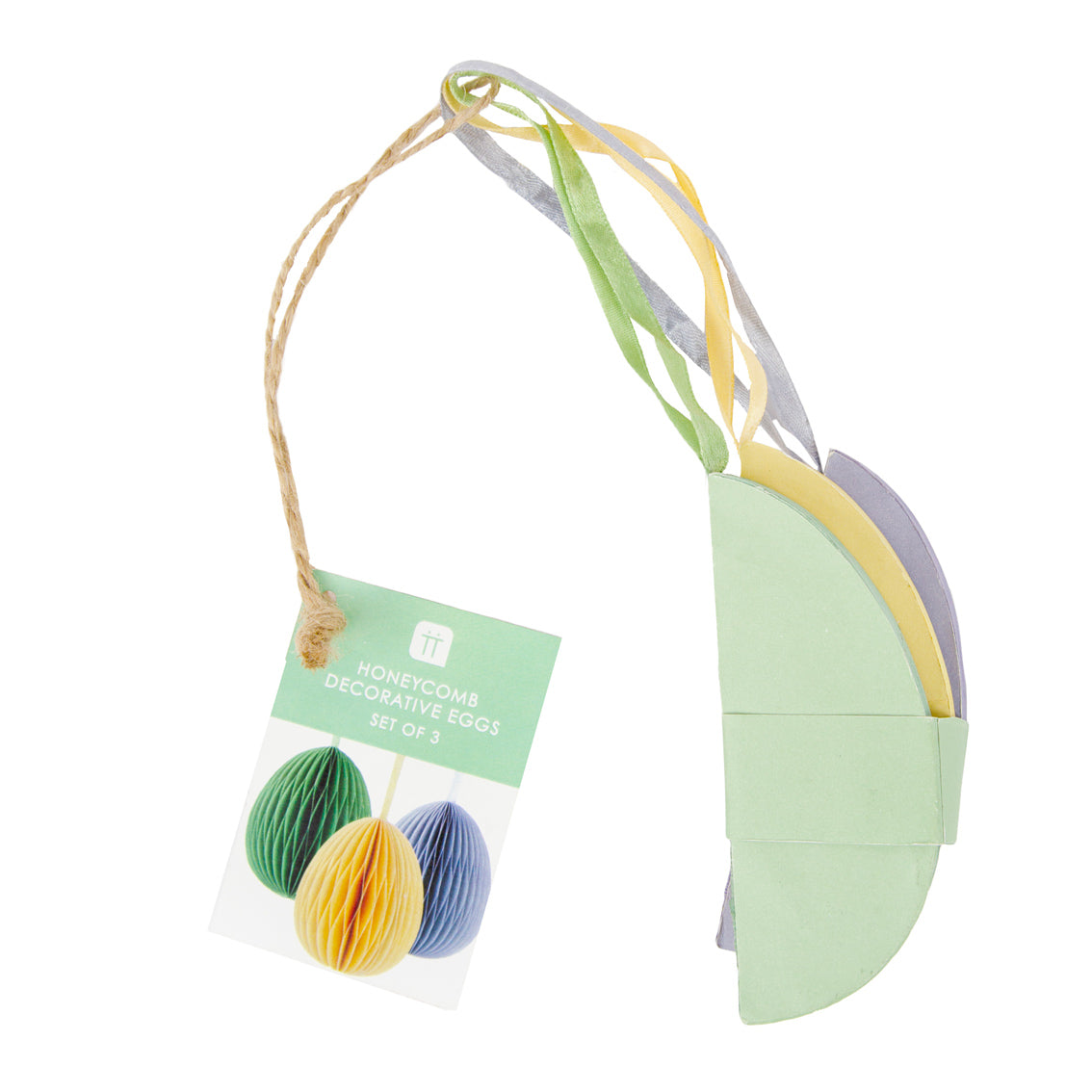 Spring/Easter Bunny Medium Honeycomb Decorative Eggs - 3 Pack